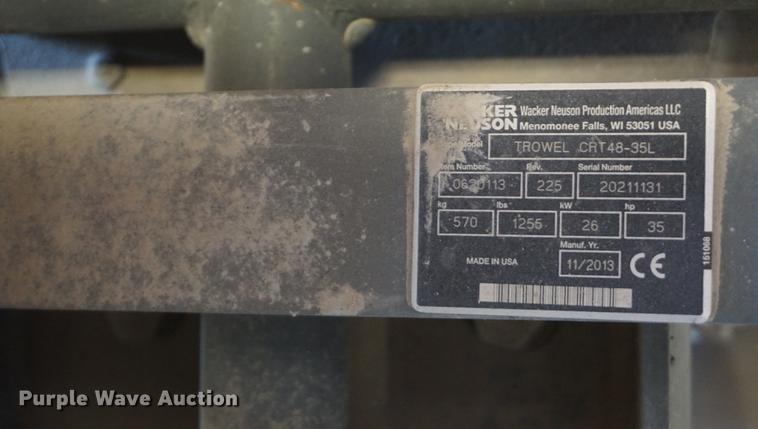 image for item DB6221 2013 Wacker Neuson CRT48 power trowel