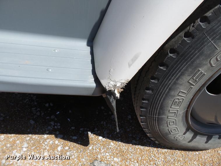 image for item DB7150 1995 Ford F800 utility bed truck with crane