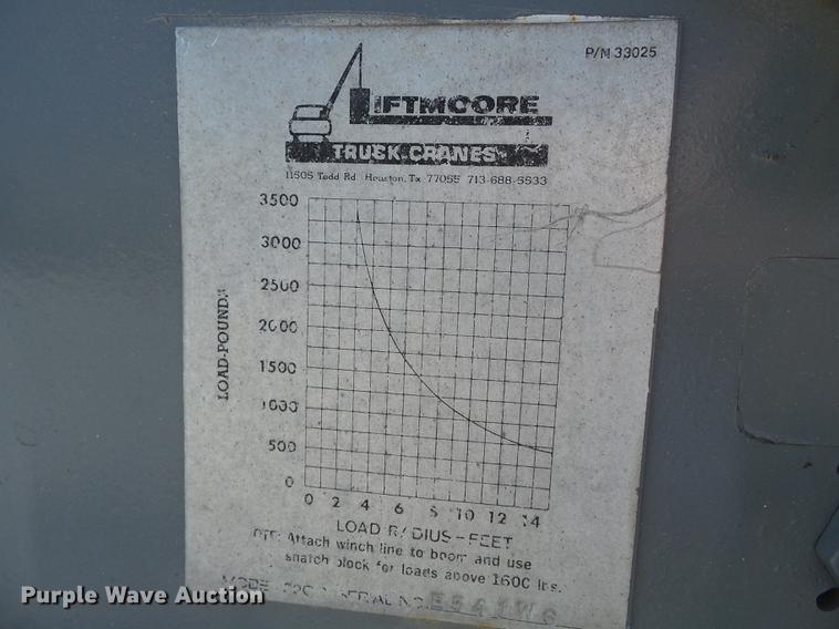 image for item DB7150 1995 Ford F800 utility bed truck with crane