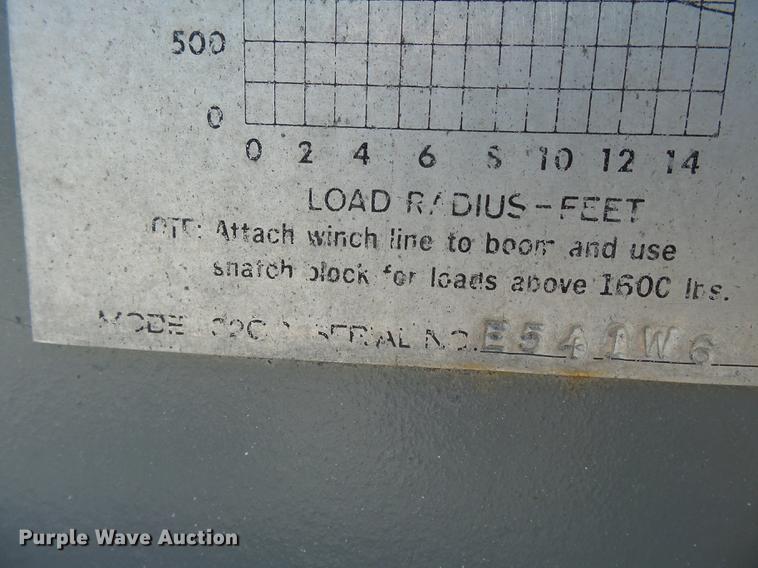 image for item DB7150 1995 Ford F800 utility bed truck with crane