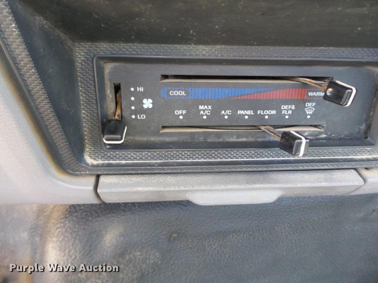 image for item DB7150 1995 Ford F800 utility bed truck with crane