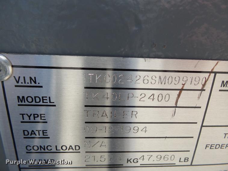 image for item DB7155 1995 Trail King TK40LP equipment trailer