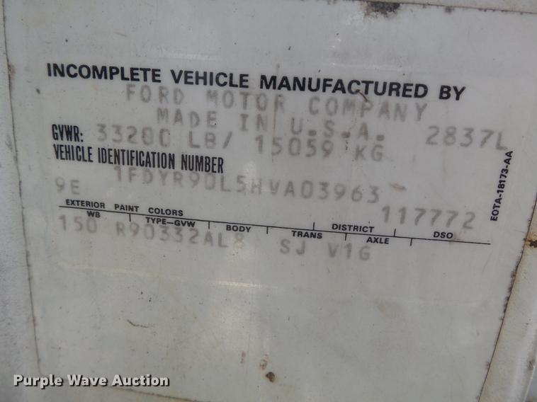 image for item DB7172 1987 Ford LN9000 dump truck