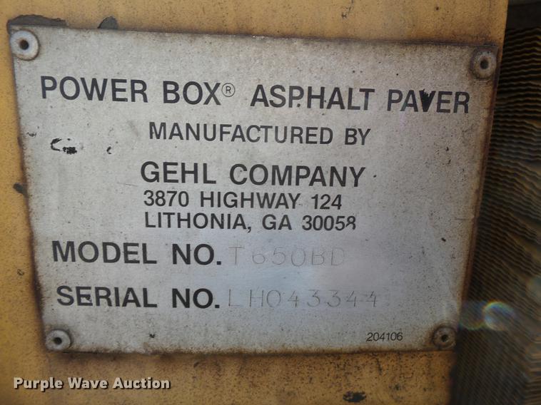 image for item DB7177 Gehl T650BD paver