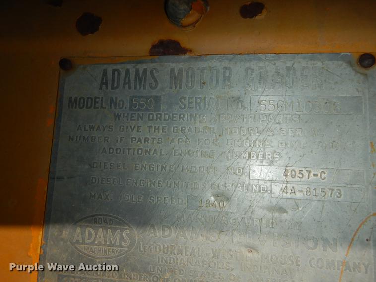 image for item DC0445 Adams 550 rigid frame motor grader