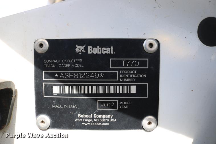 image for item DC7636 2012 Bobcat T770 skid steer