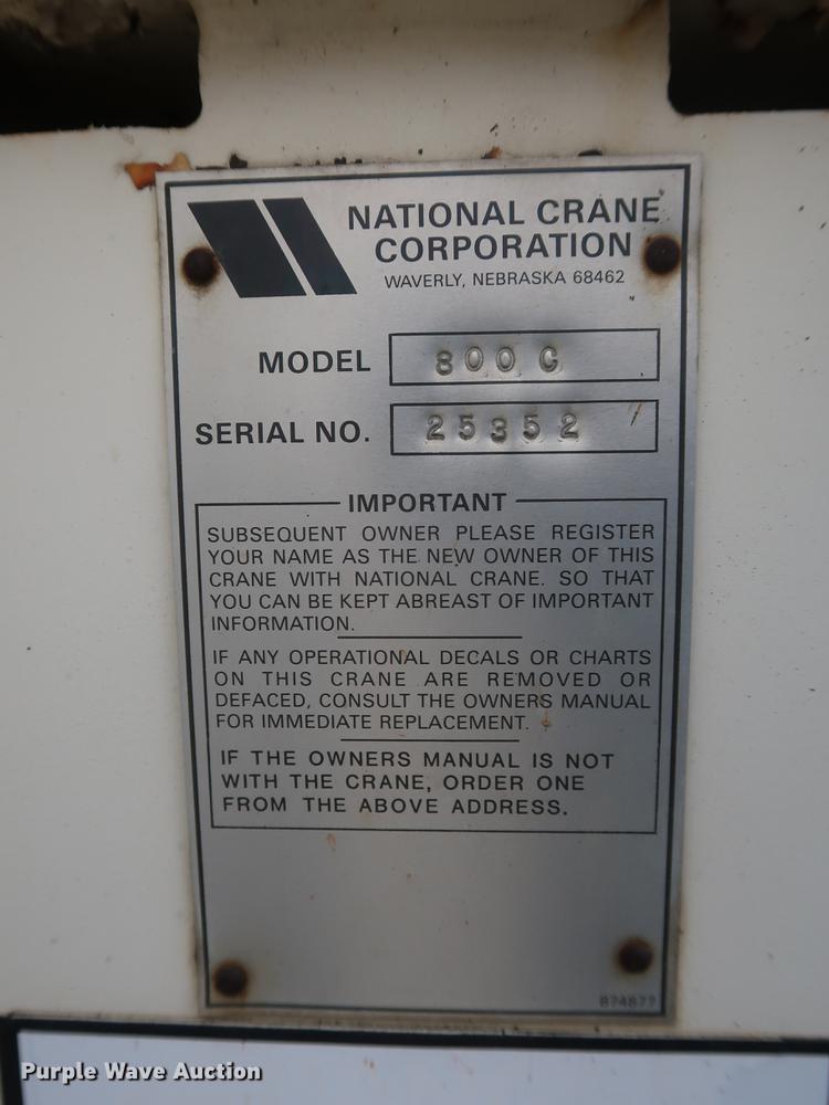 image for item EP9314 1994 Ford L8000 crane truck