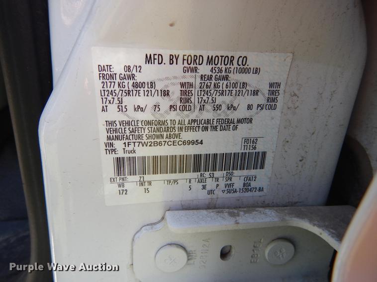 image for item DC0466 2012 Ford F250 Super Duty Crew Cab utility bed pickup truck