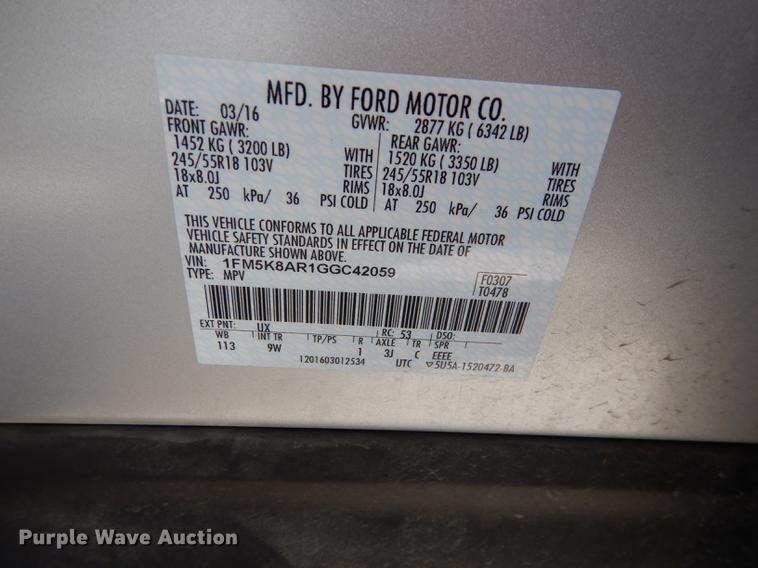 image for item DE1628 2016 Ford Explorer Police Interceptor SUV