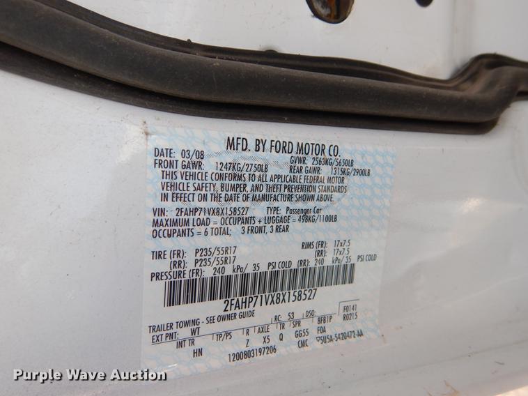 image for item DE1634 2008 Ford Crown Victoria Police Interceptor