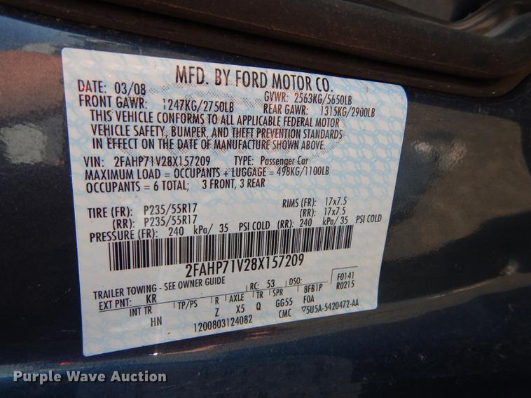 image for item DE1643 2008 Ford Crown Victoria Police Interceptor