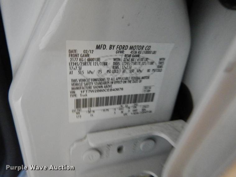 image for item DE1653 2012 Ford F250 Super Duty XL Crew Cab utility bed pickup truck