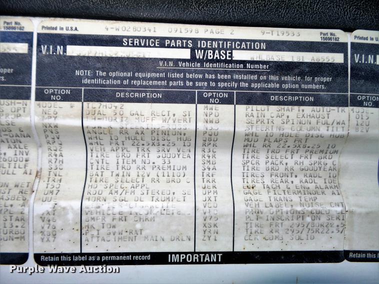 image for item DC7340 1999 GMC C8500 applicator truck