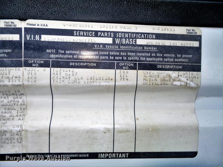 image for item DC7340 1999 GMC C8500 applicator truck