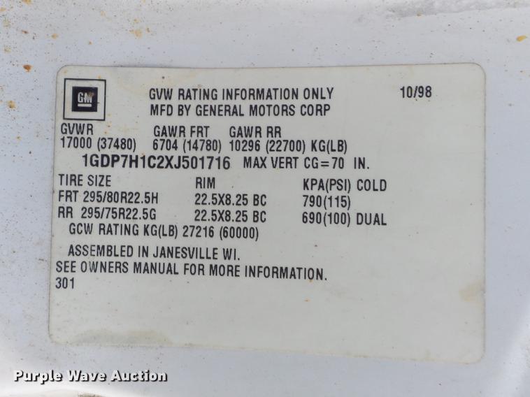 image for item DC7340 1999 GMC C8500 applicator truck