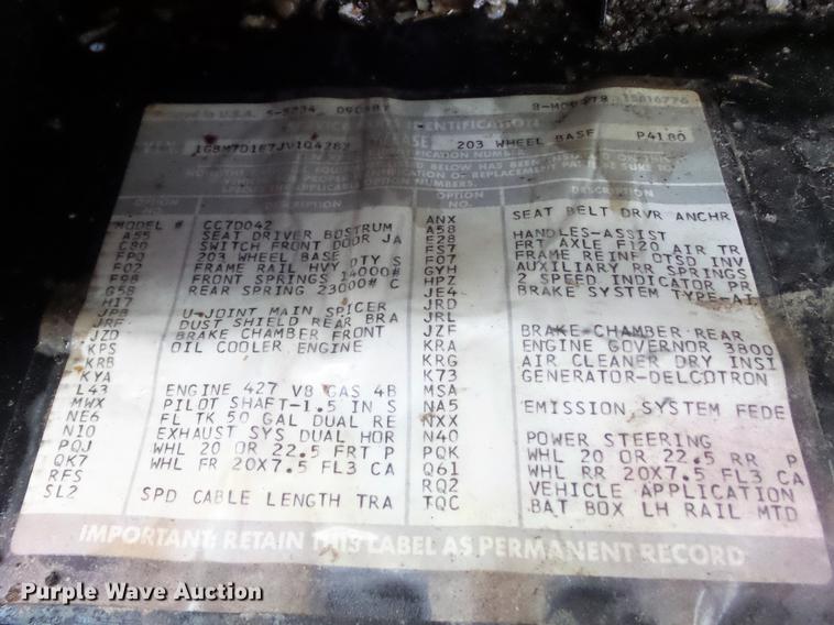 image for item DC7360 1988 Chevrolet Kodiak 70 feed truck