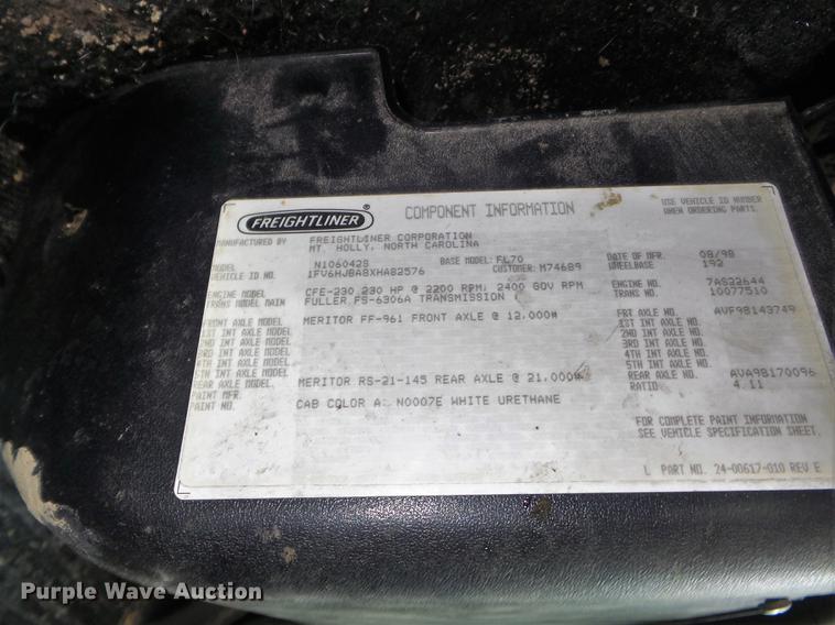 image for item DC7362 1999 Freightliner FL70 feed truck