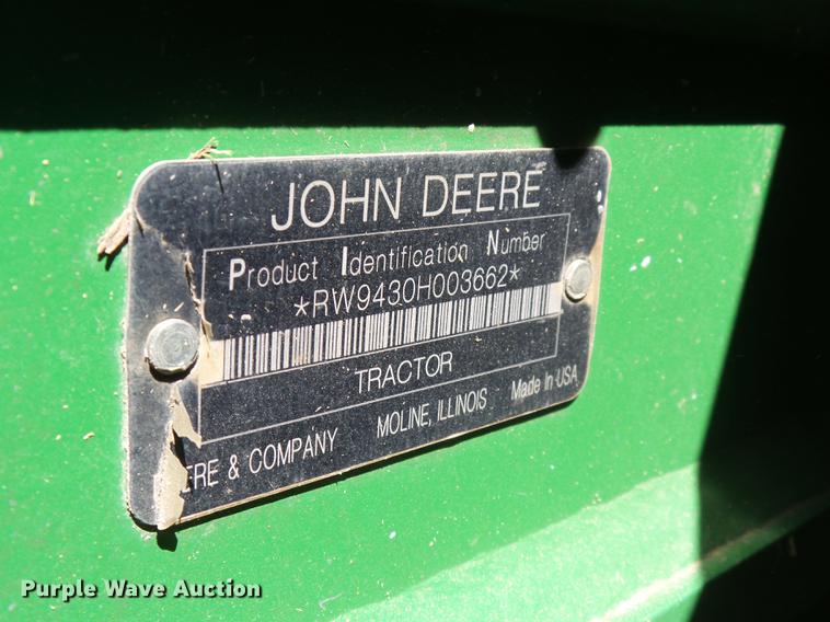image for item DD1182 2008 John Deere 9430 4WD tractor