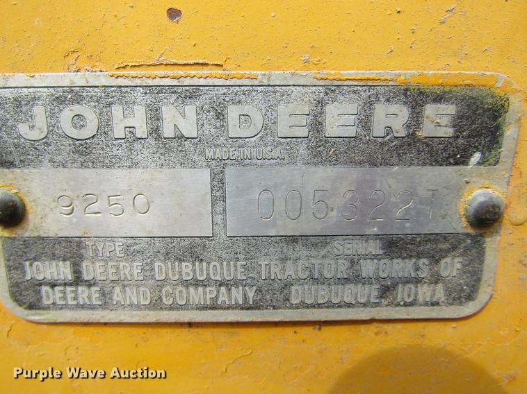 image for item DE6742 John Deere 9250 backhoe