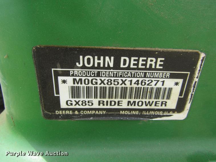 image for item DE6753 John Deere GX85 lawn mower