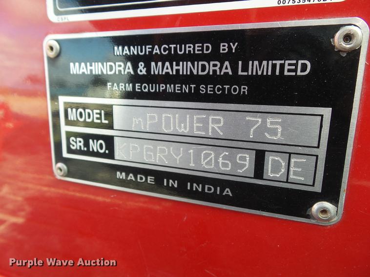 image for item DZ9315 2015 Mahindra MPOWER75 MFWD tractor
