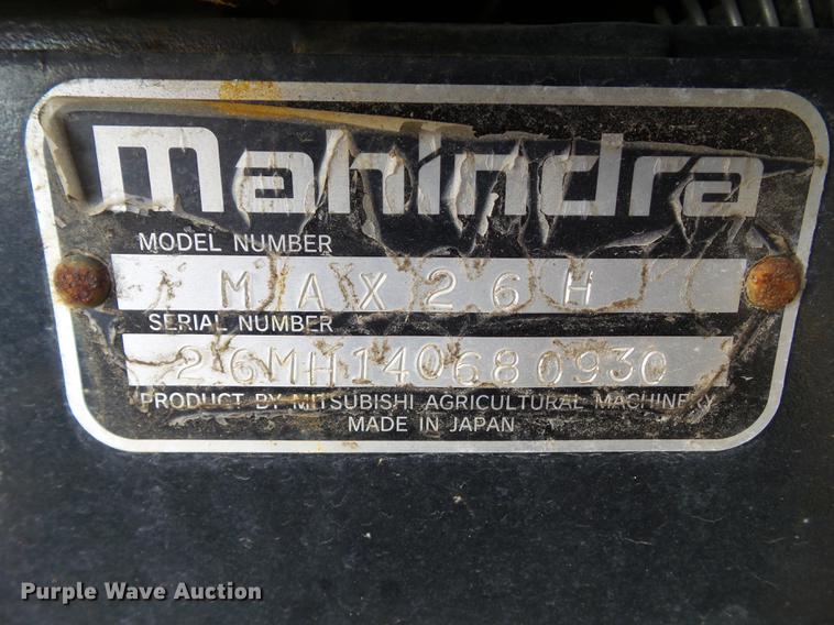 image for item DZ9316 2015 Mahindra MAX26XLHST MFWD tractor