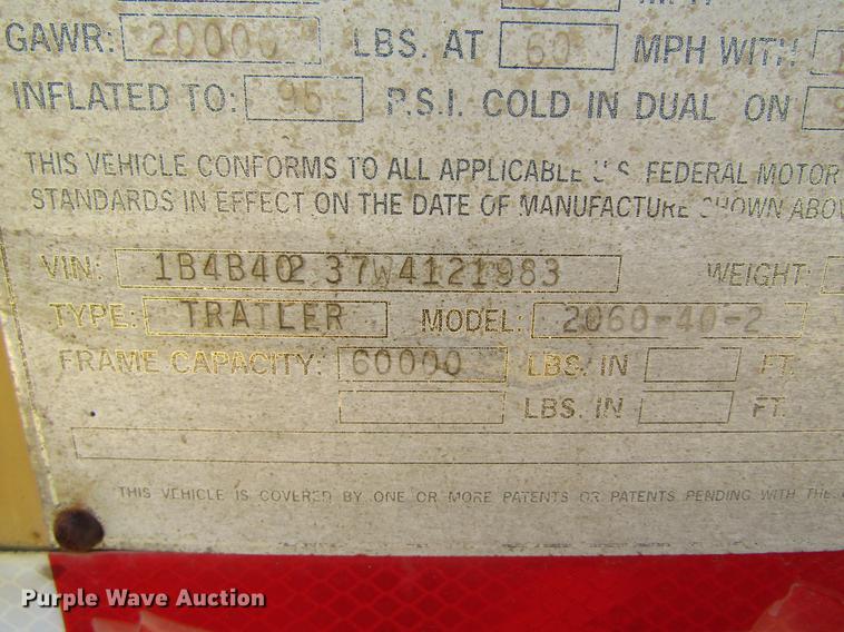 image for item DC4276 1998 Load King 2060-40-2 bottom dump trailer