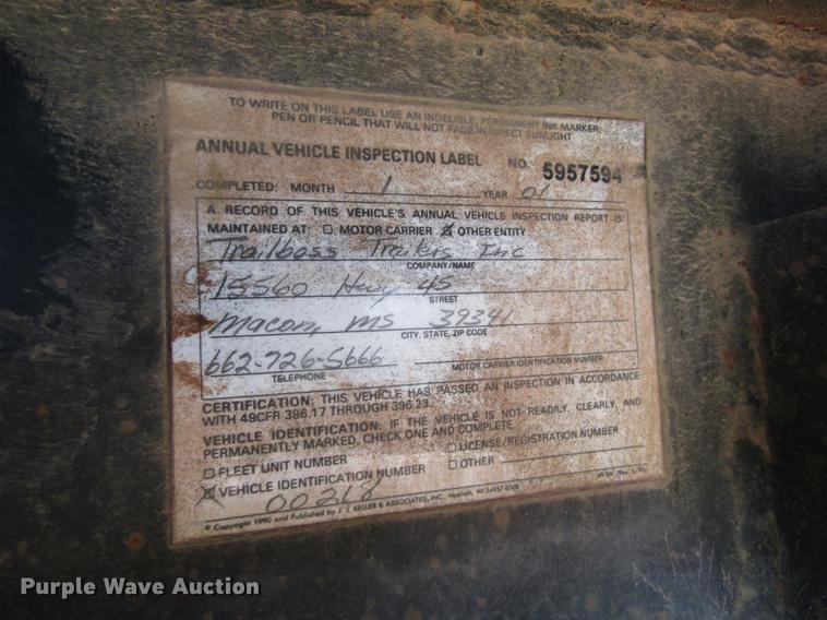 image for item DC7927 2001 Trail Boss KH49HTA drop deck equipment trailer