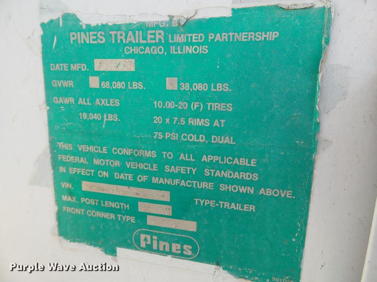 image for item DD1201 1996 Pines dry van trailer