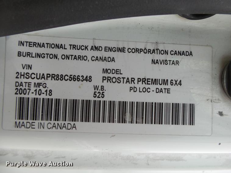 image for item DE3646 2008 International ProStar Premium semi truck