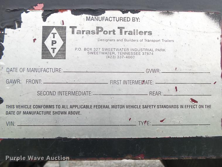 image for item DE3650 2006 Tarasport drop deck trailer