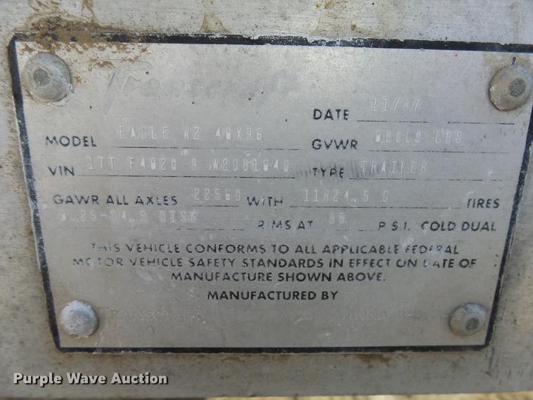 image for item DX9072 1998 Transcraft Eagle flatbed trailer