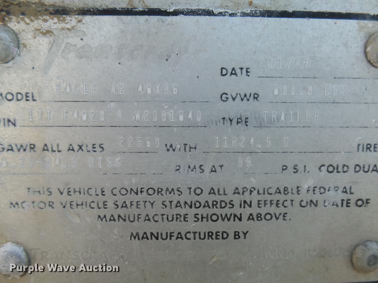 image for item DX9072 1998 Transcraft Eagle flatbed trailer