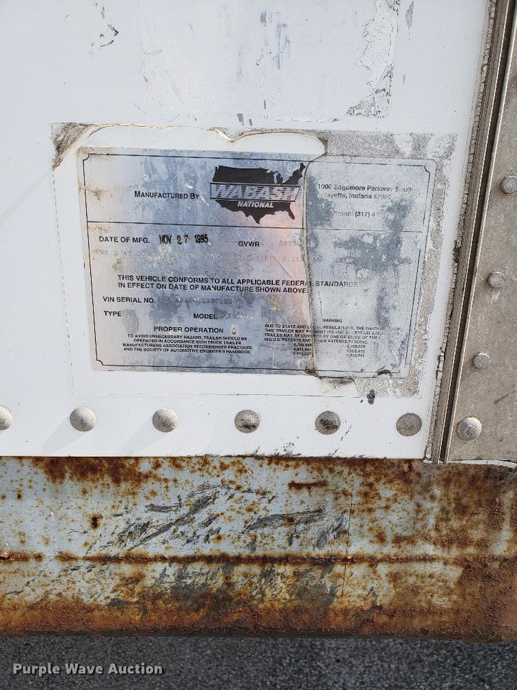 image for item G1131 1996 Wabash dry van trailer