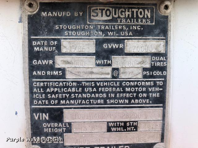 image for item G1147 1987 Stoughton dry van trailer