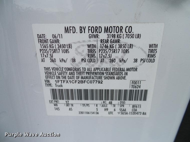 image for item DB5222 2011 Ford F150 XL SuperCab pickup truck