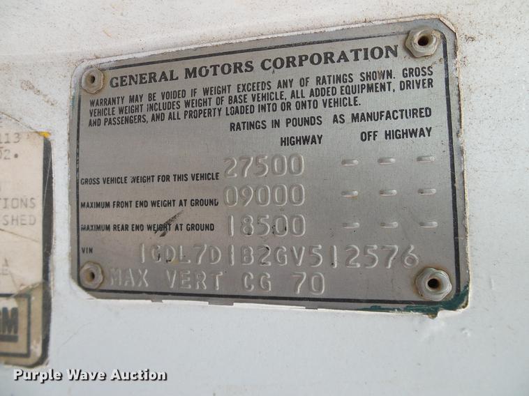 image for item DB5224 1986 GMC TopKick dump truck