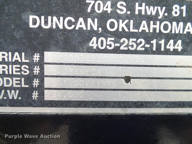 image for item DB5227 1997 West Wind Trailers equipment trailer