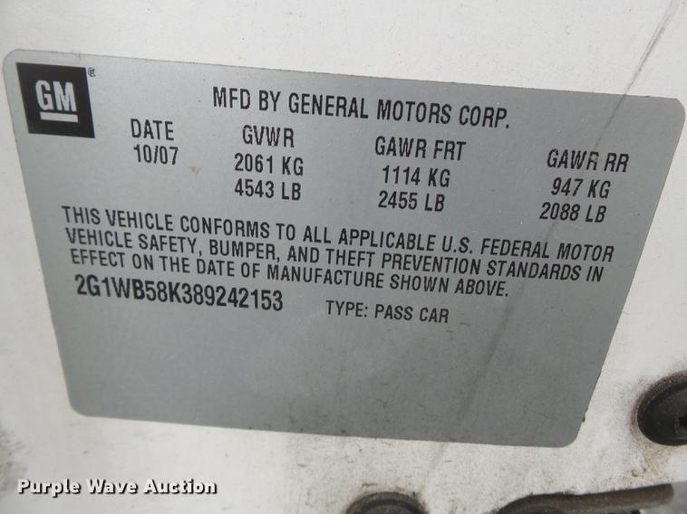 image for item DB7137 2008 Chevrolet Impala