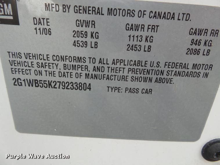 image for item DB7138 2007 Chevrolet Impala