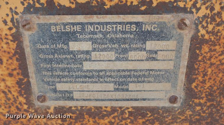 image for item DC3098 1999 Belshe T-1 equipment trailer