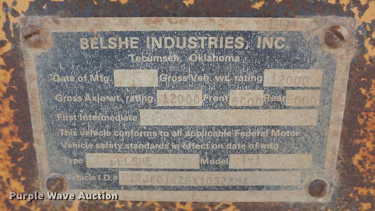image for item DC3098 1999 Belshe T-1 equipment trailer