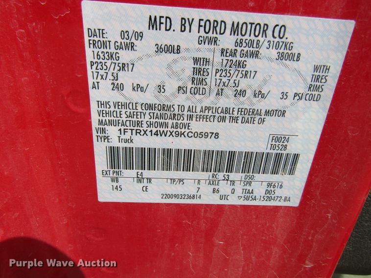 image for item DC4281 2009 Ford F150 SuperCab pickup truck