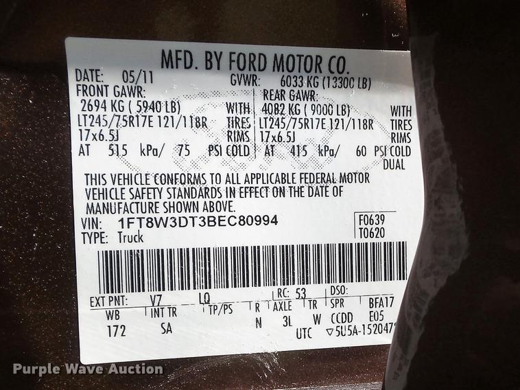 image for item DC7304 2011 Ford F350 Super Duty Lariat King Ranch Crew Cab pickup truck