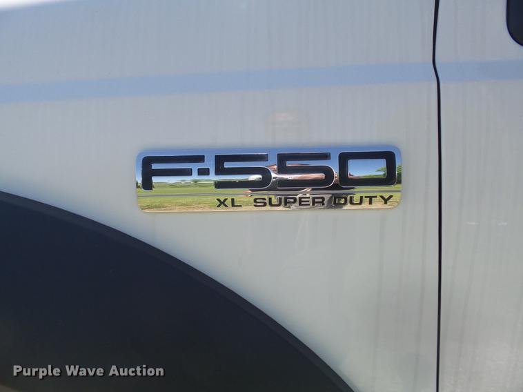 image for item DC7309 2005 Ford F550 Super Duty XL Crew Cab utility truck with crane