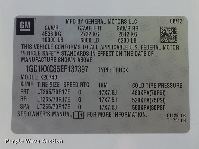 image for item DC7310 2014 Chevrolet Silverado 2500HD LT Crew Cab pickup truck