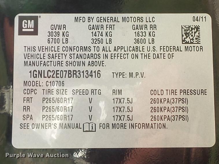 image for item DC7316 2011 Chevrolet Tahoe Police SUV