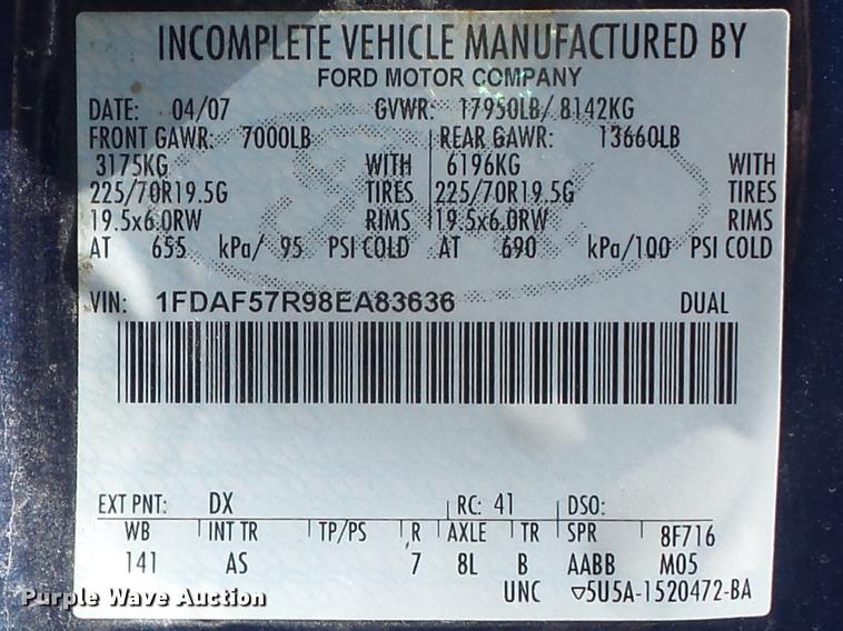 image for item DC7322 2008 Ford F550 Super Duty XL dump truck