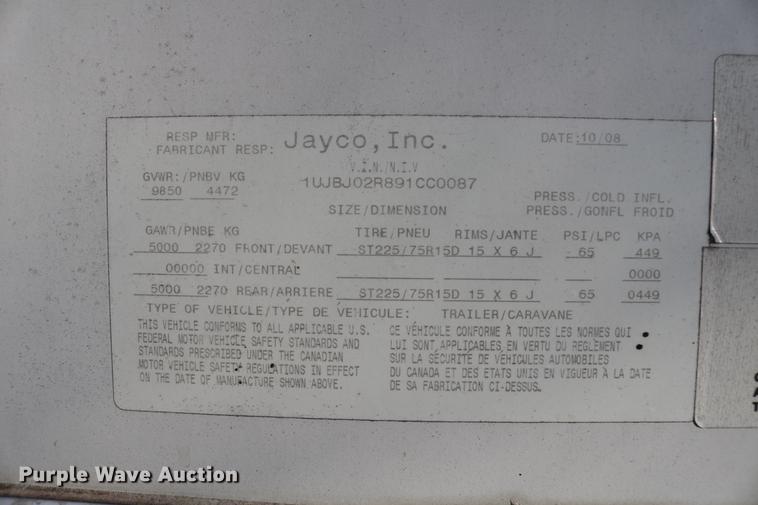 image for item DC7599 2009 Jayco Eagle 320RLS camper