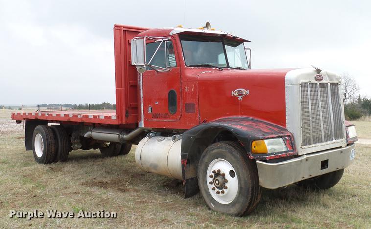 image for item DD1312 1991 Peterbilt 377 flatbed truck